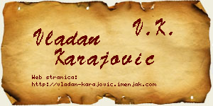 Vladan Karajović vizit kartica